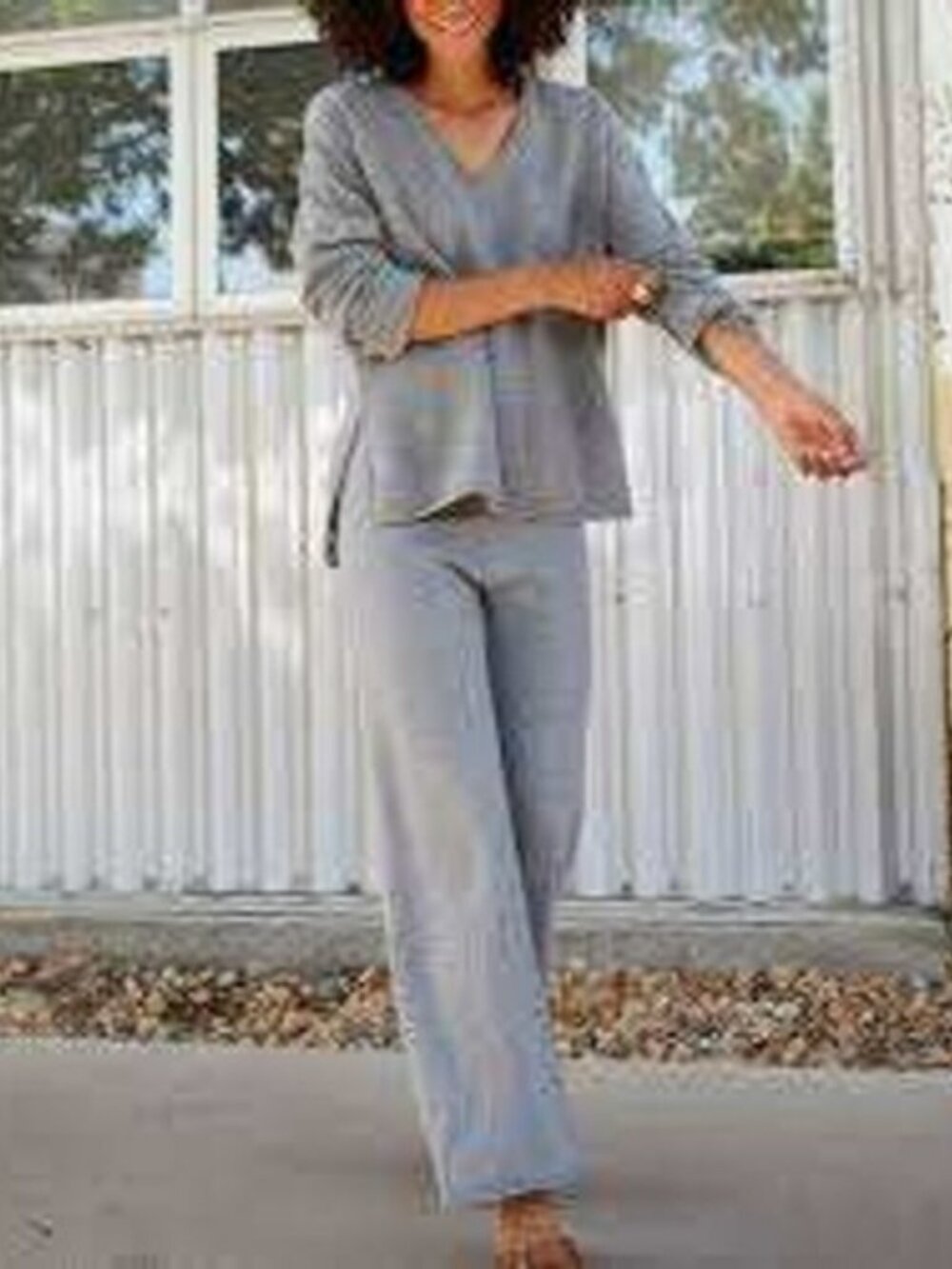 Outerknown Stowaway‎ Lounge Pants Wool Cashmere Wide Leg Gray Women's XL NWT